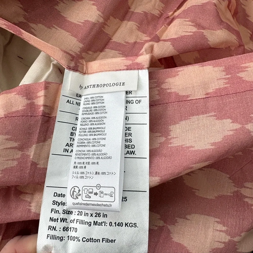 NWOT Anthropologie Iluka Cotton Printed Floral Shams, Set of 2 Standard Shams